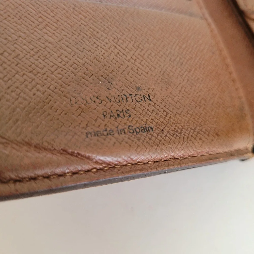 Louis Vuitton Monogram Bifold Wallet Brown Canvas CA0038 Made in Spain Men Women